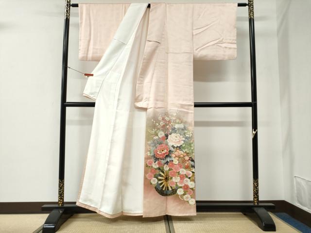平和屋着物●京友禅の第一人者　松井青々　色留袖　駒刺繍　牡丹花車文　暈し染め　金彩　正絹　逸品　CABG0029yc