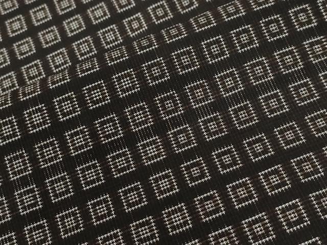 平和屋着物●本場大島紬　9マルキ　幾何学文様　やまと誂製　正絹　逸品　CABG0033yc