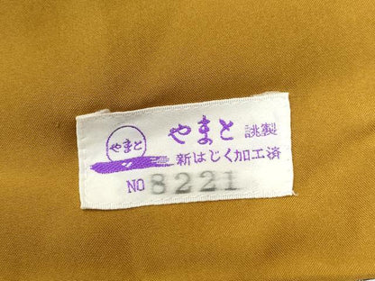 平和屋着物●本場大島紬　9マルキ　幾何学文様　やまと誂製　正絹　逸品　CABG0033yc