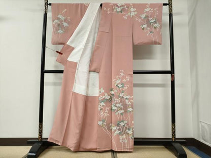 平和屋着物●訪問着　友禅　作家物　枝花文　暈し染め　正絹　逸品　CABG0034yc
