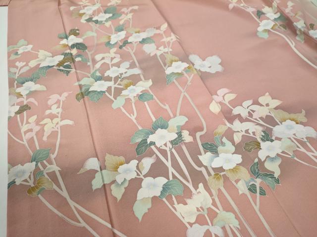 平和屋着物●訪問着　友禅　作家物　枝花文　暈し染め　正絹　逸品　CABG0034yc