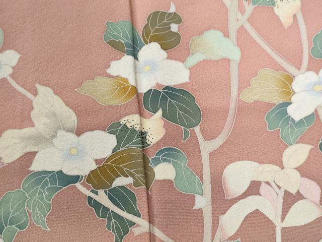 平和屋着物●訪問着　友禅　作家物　枝花文　暈し染め　正絹　逸品　CABG0034yc
