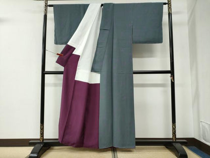 平和屋着物●世界的人形師　辻村寿三郎　ジュサブロー　小紋　舞花文　正絹　逸品　未使用　CABG0036yc