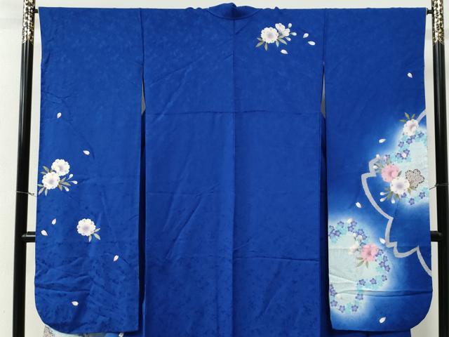 平和屋着物●豪華振袖　舞桜文　ラメ糸　蛍暈し　金彩　正絹　逸品　未使用　CABG0037yc