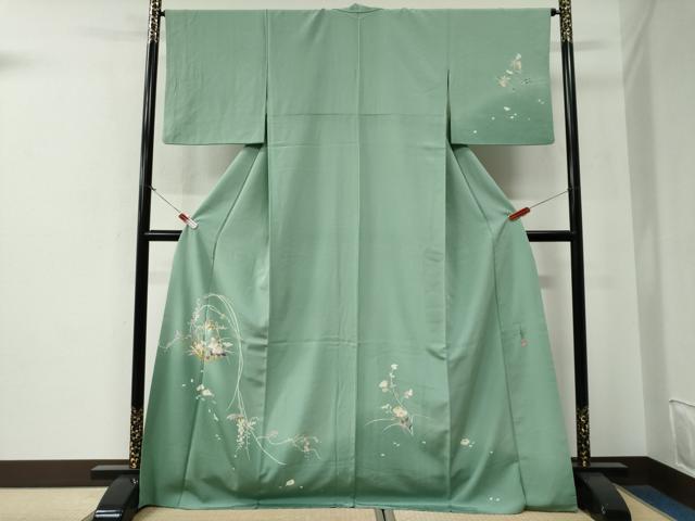 平和屋着物●京加賀友禅　百貫石峰　訪問着　花籠文　松坂屋扱い　ロング丈　正絹　逸品　CABG0038yc