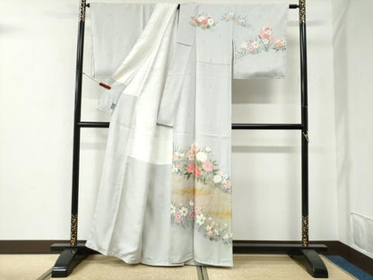 平和屋着物●京友禅の第一人者　松井青々　訪問着　草花文　暈し染め　金彩　正絹　逸品　未使用　CABG0039yc