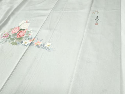 平和屋着物●京友禅の第一人者　松井青々　訪問着　草花文　暈し染め　金彩　正絹　逸品　未使用　CABG0039yc