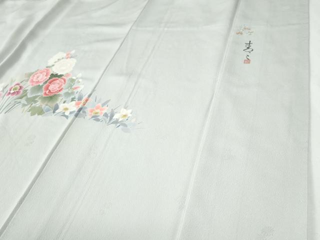 平和屋着物●京友禅の第一人者　松井青々　訪問着　草花文　暈し染め　金彩　正絹　逸品　未使用　CABG0039yc