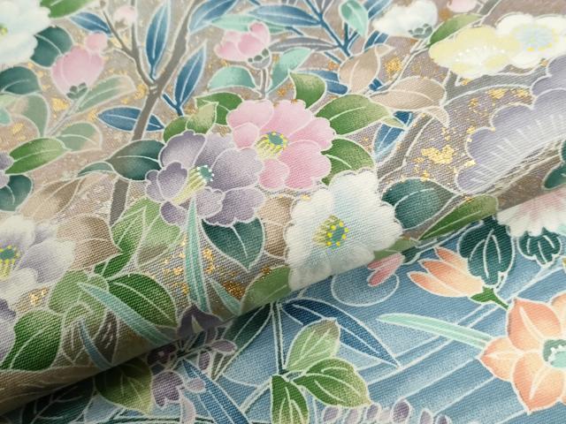 平和屋着物●訪問着　浜松草花文　金彩　正絹　逸品　未使用　CABG0043yc