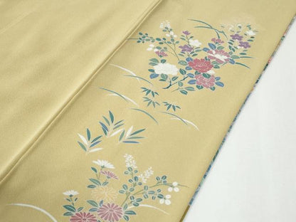 平和屋着物●訪問着　浜松草花文　金彩　正絹　逸品　未使用　CABG0043yc