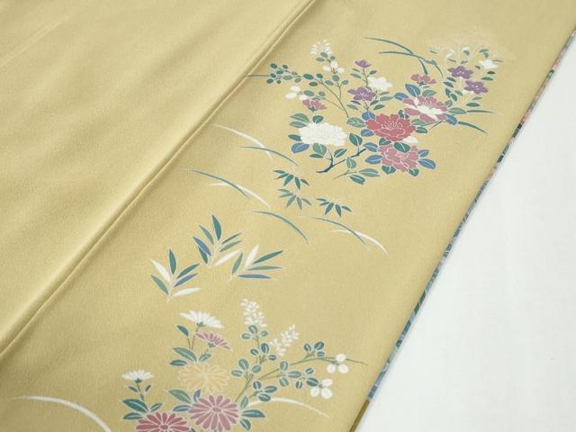 平和屋着物●訪問着　浜松草花文　金彩　正絹　逸品　未使用　CABG0043yc
