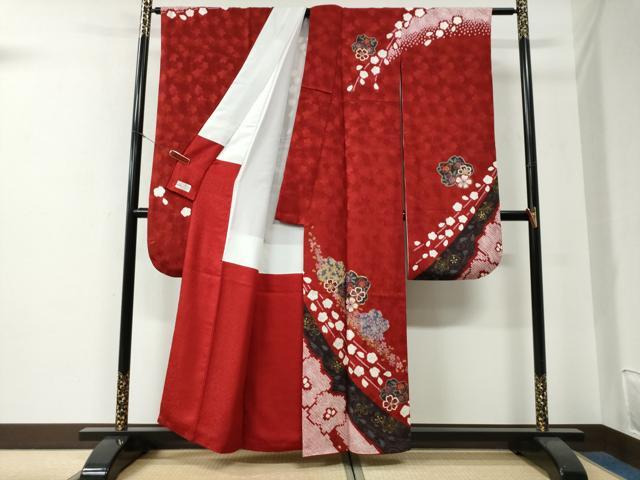 平和屋着物●豪華振袖　駒刺繍　絞り　舞桜文　金彩　やまと誂製　正絹　逸品　未使用　CABG0044yc