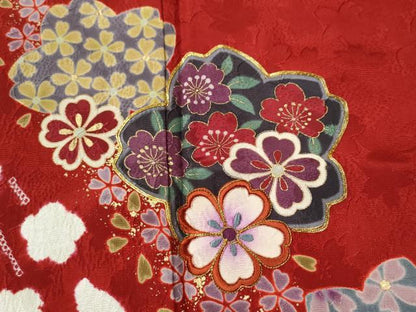 平和屋着物●豪華振袖　駒刺繍　絞り　舞桜文　金彩　やまと誂製　正絹　逸品　未使用　CABG0044yc