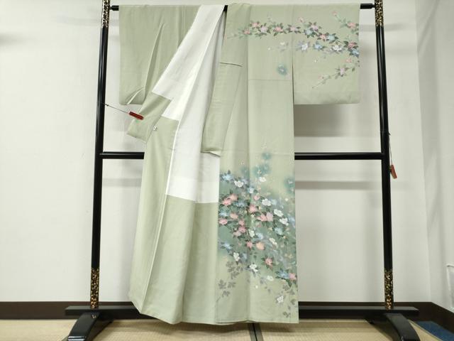 平和屋着物●十日町友禅作家　一梗　訪問着　枝花文　暈し染め　松坂屋扱い　正絹　逸品　CABG0045yc