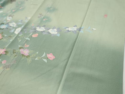 平和屋着物●十日町友禅作家　一梗　訪問着　枝花文　暈し染め　松坂屋扱い　正絹　逸品　CABG0045yc