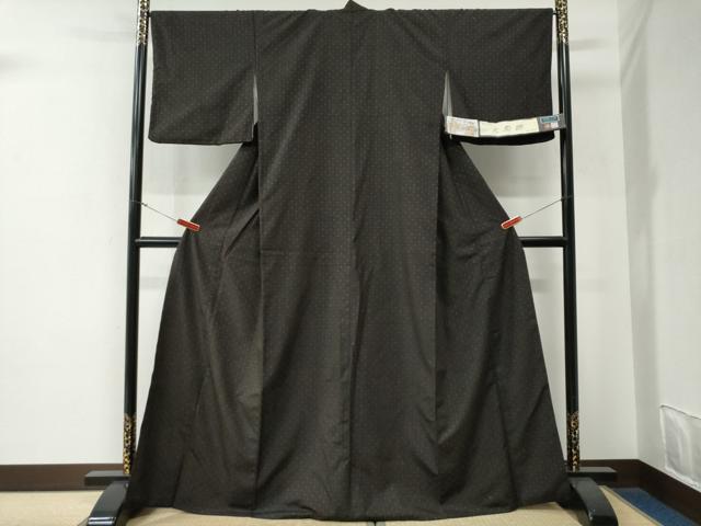 平和屋着物●三代目市三郎　大原紬　十字絣　証紙付き　正絹　逸品　CABG0048yc