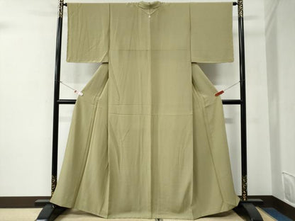 平和屋着物●上質な色無地　青朽葉色　正絹　逸品　未使用　CABG0049yc