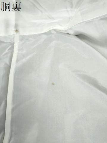 平和屋着物●泥つむぎ　横段更紗花唐草文　黒地　反端付き　正絹　逸品　未使用　CABG0056yc