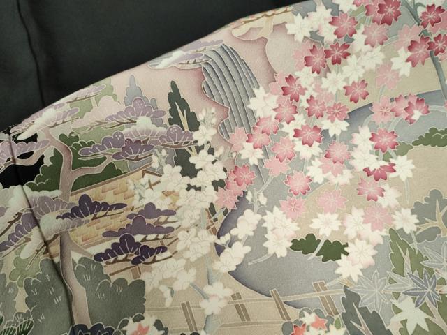 平和屋着物●本加賀友禅作家　西川健一　黒留袖　樹林風景文　正絹　逸品　未使用　CABG0057yc