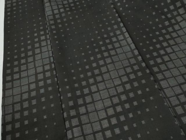 平和屋着物●本場大島紬　9マルキ　泥染め　色紙吉祥文　たかし織物謹製　証紙付き　ロング丈　正絹　逸品　未使用　CABG0058yc