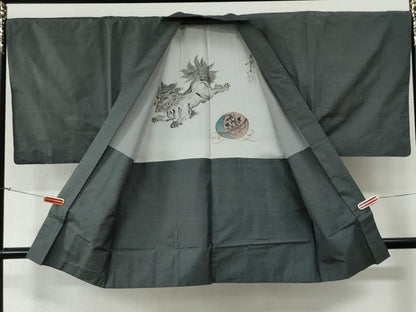 平和屋着物●男性　本場大島紬　アンサンブル　吉祥文　正絹　逸品　CABG0060yc