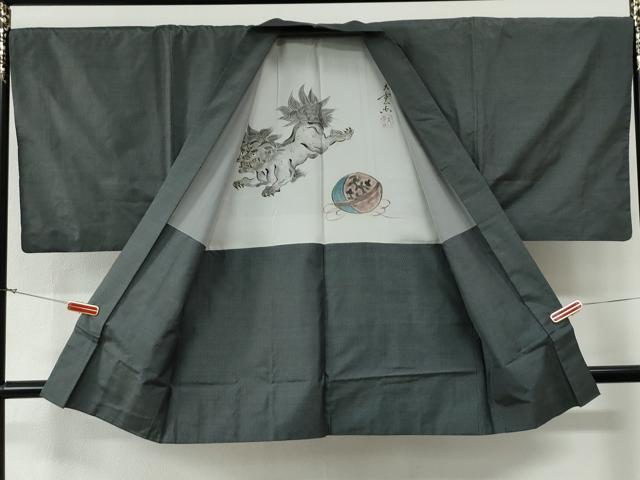 平和屋着物●男性　本場大島紬　アンサンブル　吉祥文　正絹　逸品　CABG0060yc