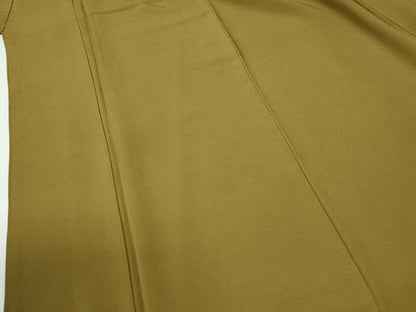 平和屋着物●上質な色無地　黄唐茶色　正絹　逸品　CABG0061yc