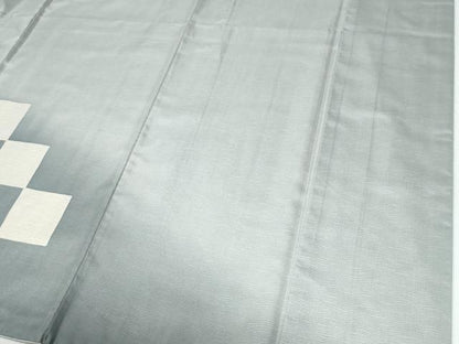 平和屋着物●訪問着　本場染大島紬　胴抜き仕立て　市松文　正絹　逸品　CABG0071yc