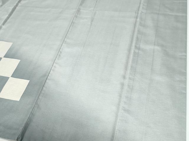 平和屋着物●訪問着　本場染大島紬　胴抜き仕立て　市松文　正絹　逸品　CABG0071yc