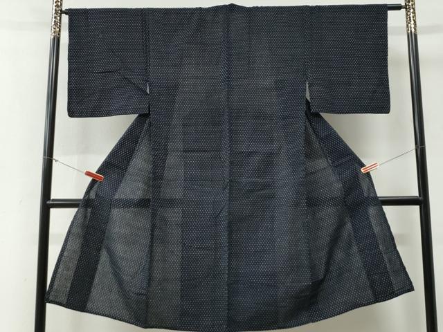 平和屋着物●男性　久留米絣　単衣　吉祥文　綿　逸品　CABG0072yc