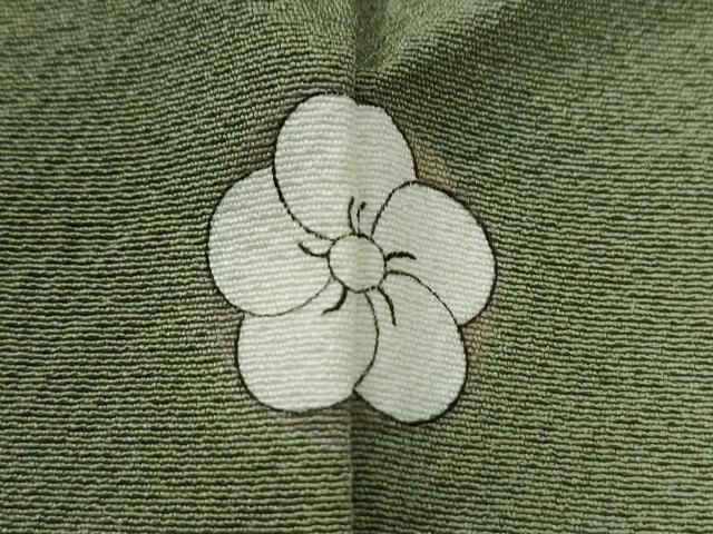 平和屋着物○上質な色無地 松葉色 正絹 逸品 CABG0073yc