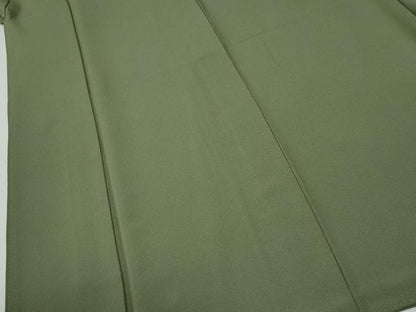 平和屋着物●上質な色無地　松葉色　正絹　逸品　CABG0073yc