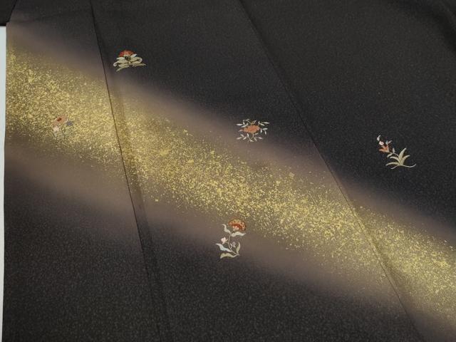 平和屋着物●訪問着　総刺繍　竹屋町刺繍　草花文　暈し染め　金彩　正絹　逸品　CABG0075yc