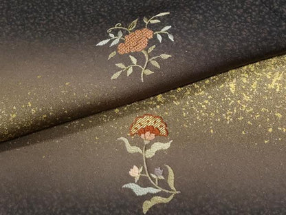 平和屋着物●訪問着　総刺繍　竹屋町刺繍　草花文　暈し染め　金彩　正絹　逸品　CABG0075yc