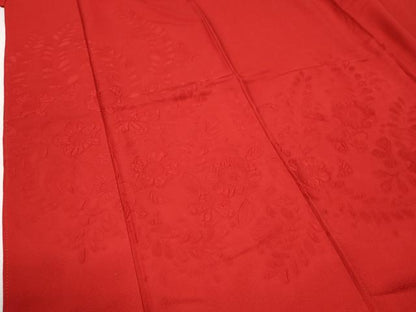 平和屋着物●豪華振袖　色無地　辻が花地紋　深緋色　正絹　逸品　CABG0078yc