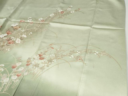 平和屋着物●訪問着　駒刺繍　牡丹花文　暈し染め　金彩　正絹　逸品　CABG0079yc
