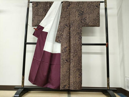 平和屋着物●上質な小紋　吉祥草花文　正絹　逸品　未使用　CABG0080yc