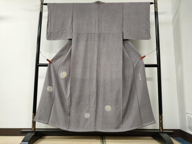 平和屋着物●伝統工芸士 染谷梅治　訪問着　江戸小紋　鮫小紋柄　雪輪吉祥文　正絹　逸品　未使用　CABG0081