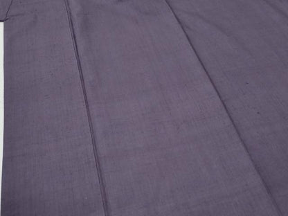 平和屋着物●結城紬　色無地　古代紫色　証紙付き　正絹　逸品　CABG0085yc