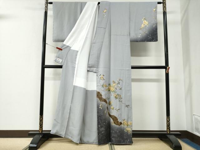 平和屋着物●訪問着　刺繍　鳳凰枝花文　暈し染め　金銀彩　やまと誂製　正絹　逸品　未使用　CABG0091yc