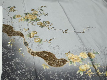平和屋着物●訪問着　刺繍　鳳凰枝花文　暈し染め　金銀彩　やまと誂製　正絹　逸品　未使用　CABG0091yc