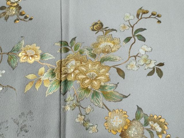 平和屋着物●訪問着　刺繍　鳳凰枝花文　暈し染め　金銀彩　やまと誂製　正絹　逸品　未使用　CABG0091yc
