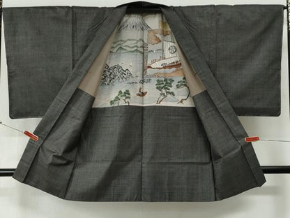 平和屋着物●男性　本場大島紬　アンサンブル　100亀甲　総詰め　正絹　逸品　未使用　CABG0097yc