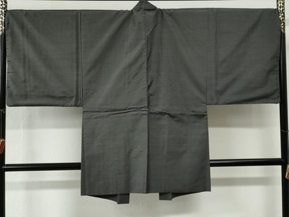 平和屋着物●男性　本場大島紬　アンサンブル　格子　正絹　逸品　CABG0099yc