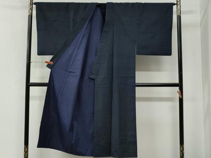 平和屋着物●男性　本場大島紬　アンサンブル　格子　羽裏：鷹　正絹　逸品　CABG0103yc