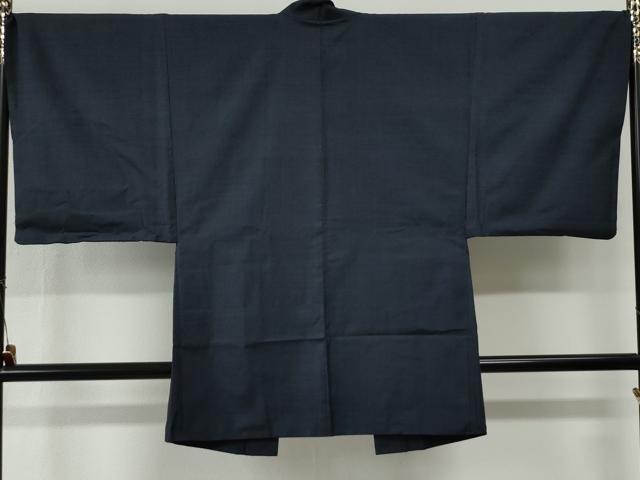 平和屋着物●男性　本場大島紬　アンサンブル　格子　羽裏：鷹　正絹　逸品　CABG0103yc