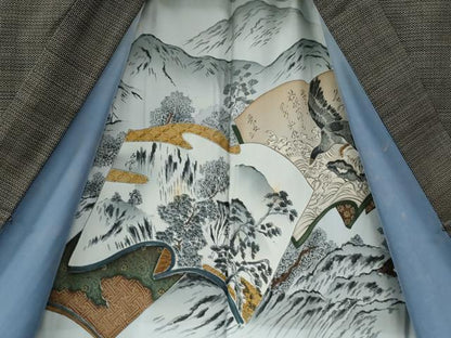 平和屋着物●男性　本場大島紬　アンサンブル　100亀甲　総詰め　正絹　逸品　CABG0106yc
