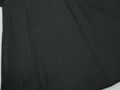 平和屋着物●男性　黒紋付　羽織セット　羽裏：富士・龍　正絹　逸品　CABG0107yc