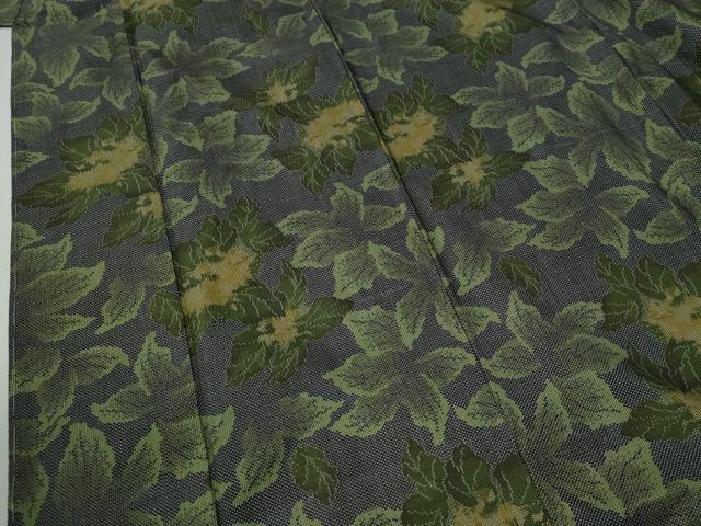 平和屋着物●本場大島紬　7マルキ　草花文　正絹　逸品　未使用　CABG0112yc