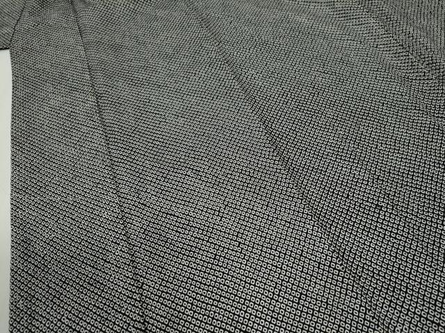 平和屋着物●大変加工の良い総絞り小紋　黒地　正絹　逸品　CABG0117yc